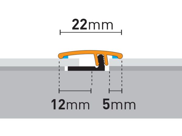 93 cm Übergangsprofil | Clipsystem | Silber gebürstet