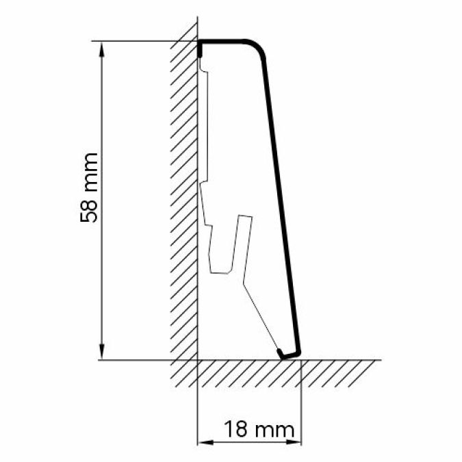 Sockelleiste 58mm Cube K58C | Quarzgrau